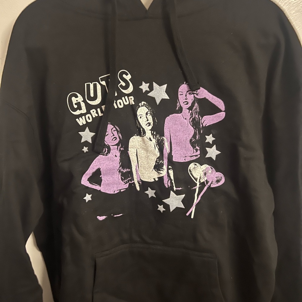 Black Hoodie with Purple Graphic